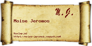 Moise Jeromos névjegykártya